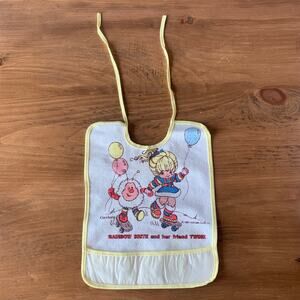 RAINBOW BRITE & TWINK Gerber Bib Vintage Terry Pocketed Toddler 1983 USA READ